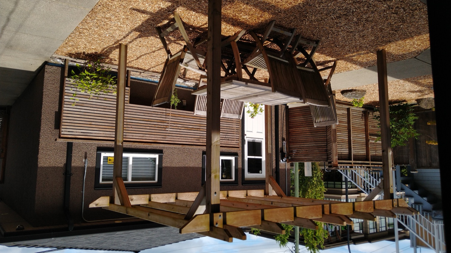 Cedar pergola dining area