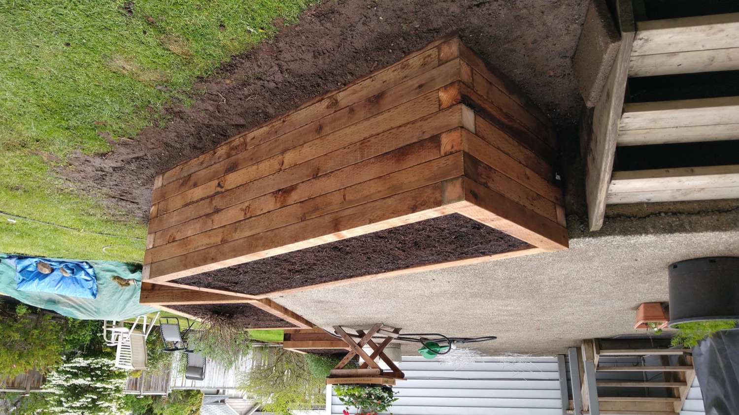Cedar raised-bed construction